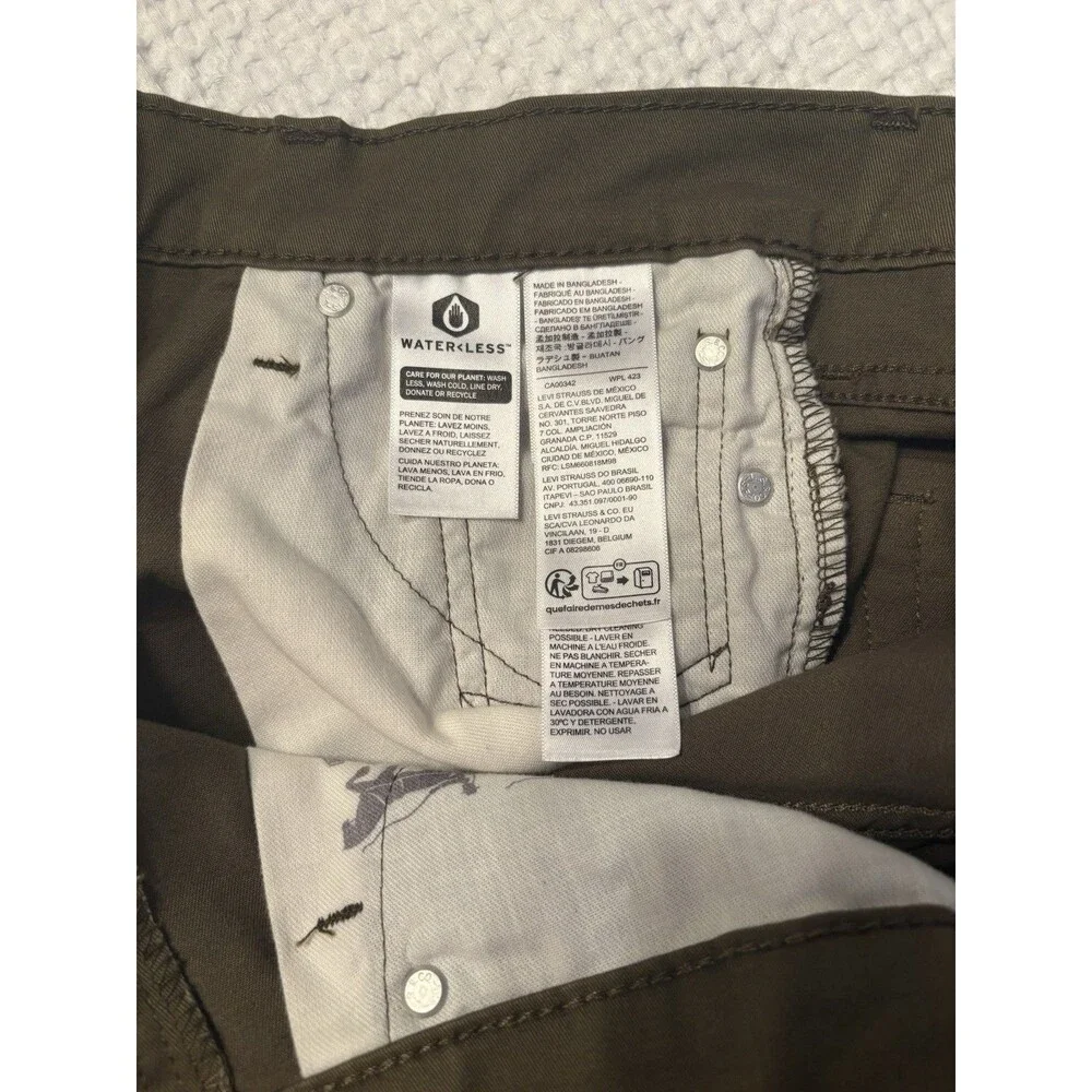 Levi’s 511 Slim Fit Jeans Men’s 30x32 Olive Green Stretch Denim Pants Cotton
